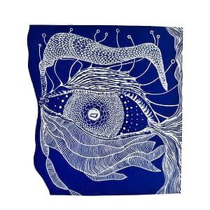 "Waiting" A3 Lino Print